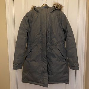 waterproof, breathable, longer-length Arctic Parka is insulated with fill down.